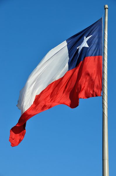 Chilean Flag Flying in Santiago, Chile - Encircle Photos