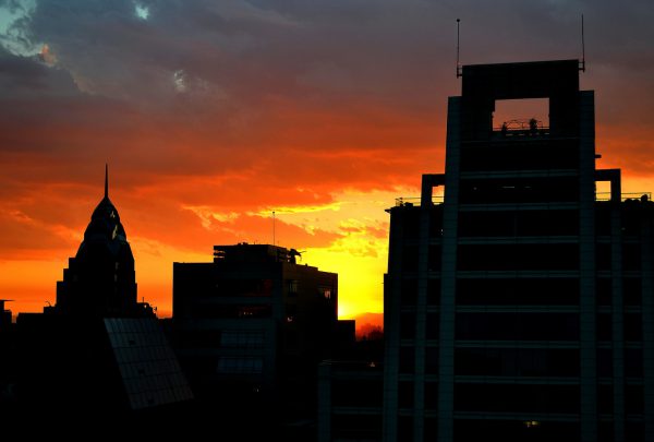 Sunset over the Capital City of Santiago, Chile - Encircle Photos
