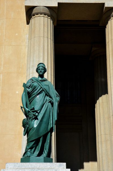 Greek Goddess of Justice in Valparaíso, Chile - Encircle Photos