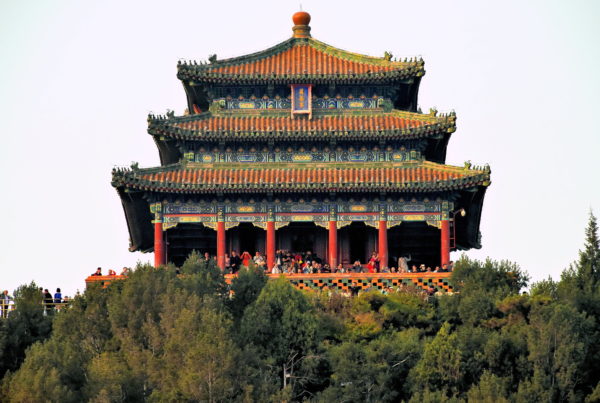 Pavilion at Jingshan Park Overlooking Forbidden City in Beijing, China - Encircle Photos