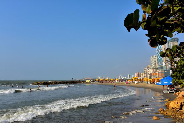 Beach Facing Caribbean in Bocagrande, Cartagena, Colombia - Encircle Photos
