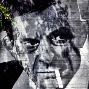 Man Smoking Cigarette Mural Resembles Old James Dean in Denver, Colorado - Encircle Photos