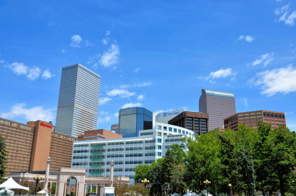 Downtown Skyline from Civic Center Park in Denver, Colorado - Encircle Photos