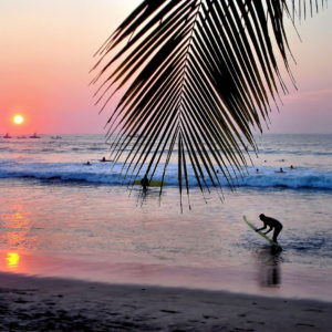 Surfing at Sunset on Playa Tamarindo, Costa Rica - Encircle Photos