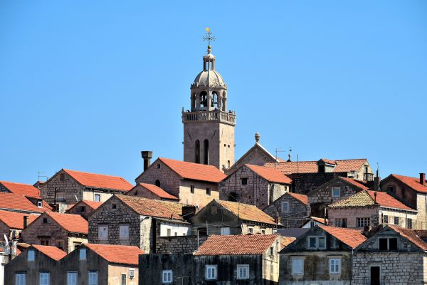 Pitched Red Roofs of Old Town in Korčula, Croatia - Encircle Photos