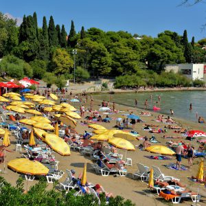 Crowd Swimming and Sunning at Bacvice Beach in Split, Croatia - Encircle Photos