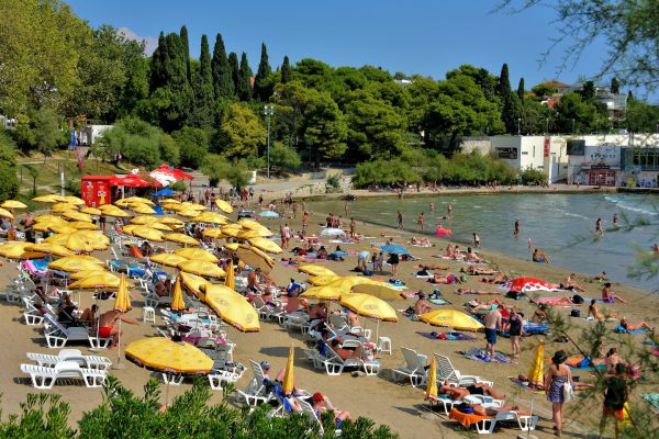 Crowd Swimming and Sunning at Bacvice Beach in Split, Croatia - Encircle Photos