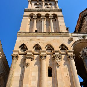 Full Length View of Bell Tower next to Saint Domnius Cathedral in Split, Croatia - Encircle Photos