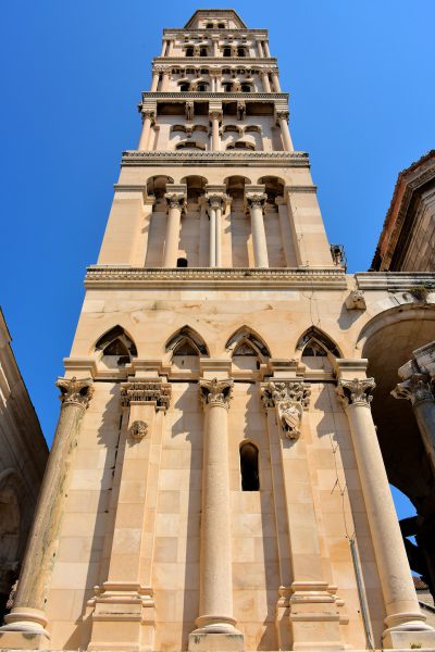 Full Length View of Bell Tower next to Saint Domnius Cathedral in Split, Croatia - Encircle Photos