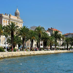 Promenade along Small Boat Harbor in Split, Croatia - Encircle Photos