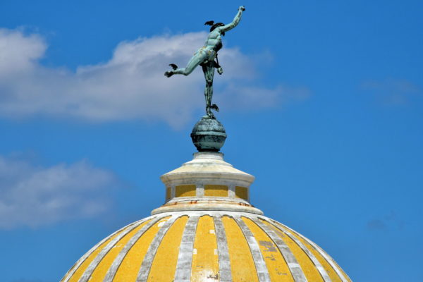 Mercury Statue on Dome of Lonja del Comercio in Havana, Cuba - Encircle Photos