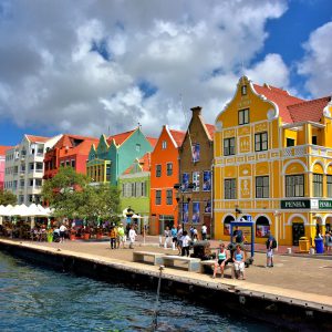 Rainbow of Colorful Buildings in Punda, Eastside of Willemstad, Curaçao - Encircle Photos