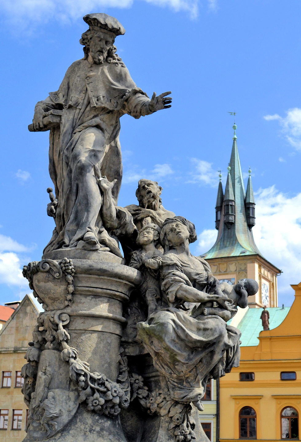 St. Ivo Statue on Charles Bridge in Prague, Czech Republic Encircle