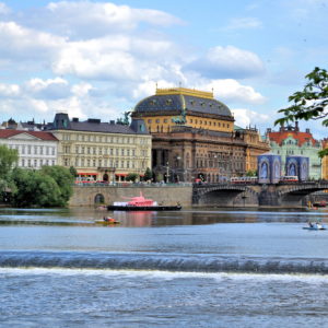 National Theatre along Vltava River in Prague, Czech Republic - Encircle Photos