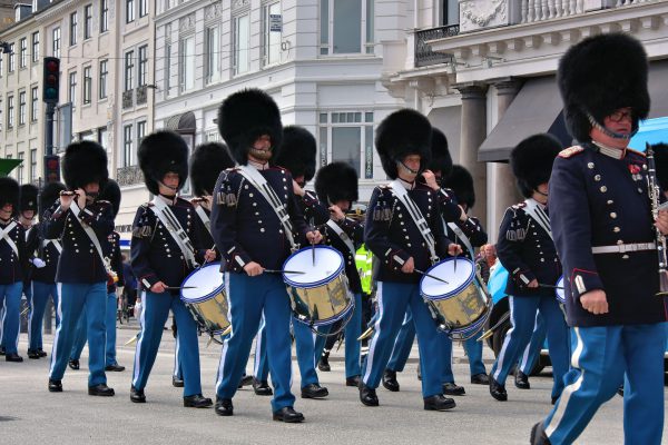 Marching Band toward Amalienborg in Copenhagen, Denmark - Encircle Photos