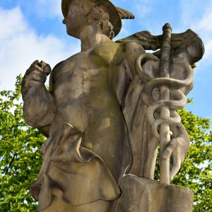 Mercury Statue at Børsen in Copenhagen, Denmark - Encircle Photos