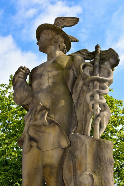 Mercury Statue at Børsen in Copenhagen, Denmark - Encircle Photos