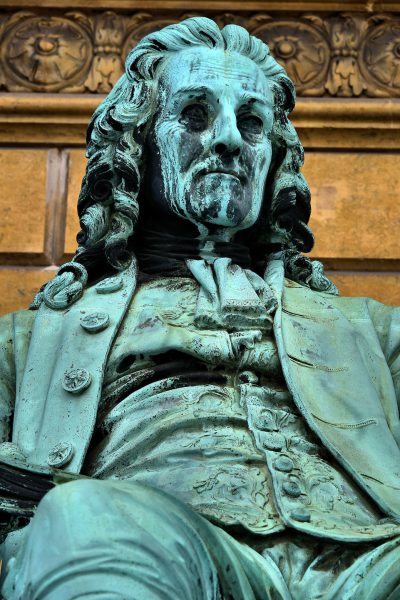 Ludvig Holberg Statue at Royal Theater in Copenhagen, Denmark - Encircle Photos