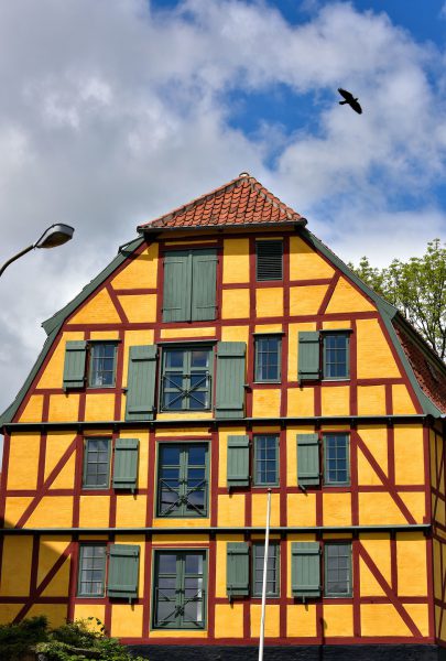 Yellow Half-timbered Krøyers Warehouse in Svendborg, Denmark - Encircle Photos