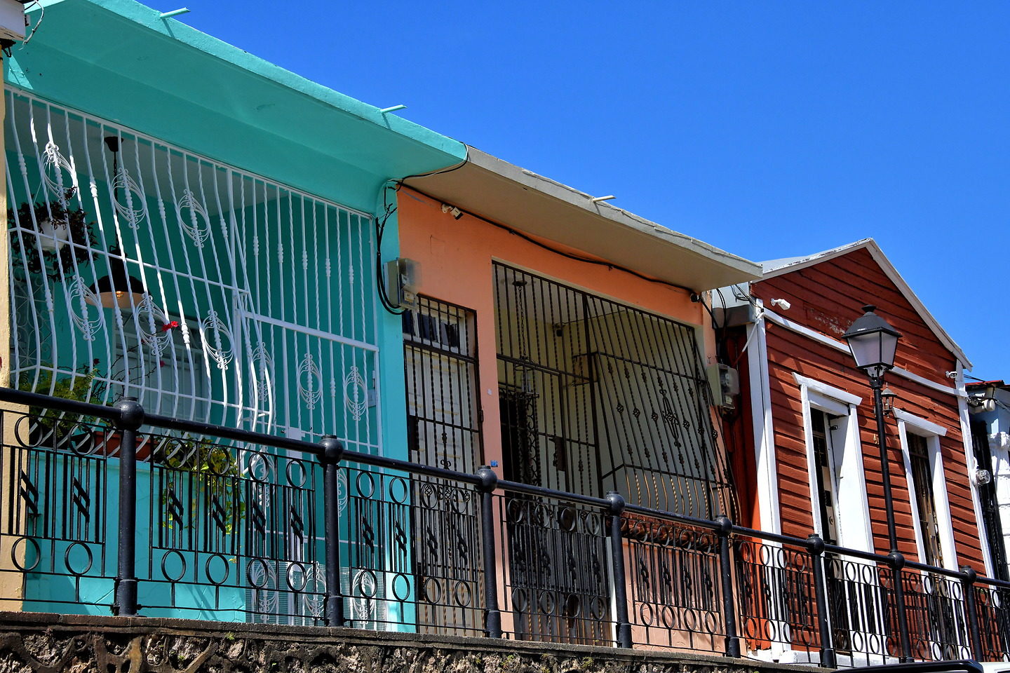 Row Houses on Calle Hostos in Santo Domingo, Dominican Republic