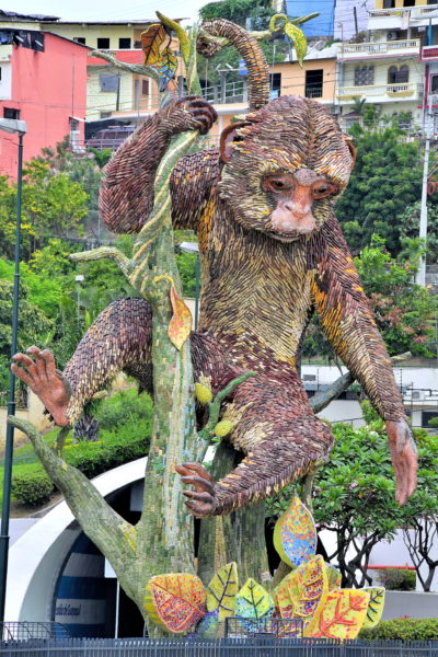 Monkey Machín Sculpture in Guayaquil, Ecuador - Encircle Photos