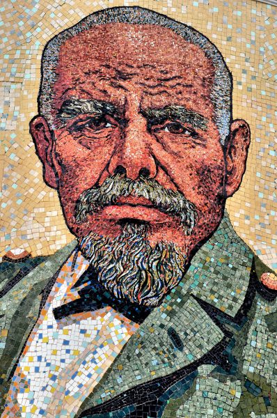 President Jose Eloy Alfaro Delgado Mosaic in Public Square in Montecristi, Ecuador - Encircle Photos