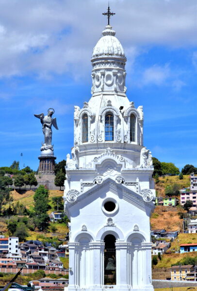 Chapter 46: Cathedral of Quito Bell Tower at Plaza Grande in Quito, Ecuador - Encircle Photos