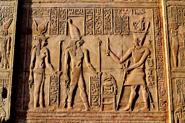 Ptolemaic Relief of Horus and Ta-Sent-Nefer in Kom Ombo Temple in Kom Ombo, Egypt - Encircle Photos