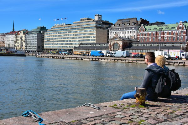Couple Sitting at Cholera Basin in Helsinki, Finland - Encircle Photos