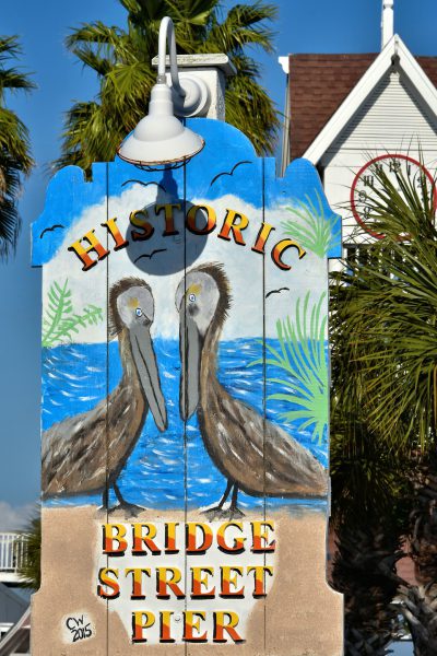 Bridge Street Pier Sign in Bradenton Beach, Florida - Encircle Photos