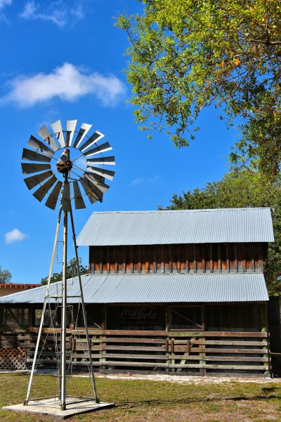 Old Boathouse and Windmill at Manatee Village in Bradenton, Florida - Encircle Photos