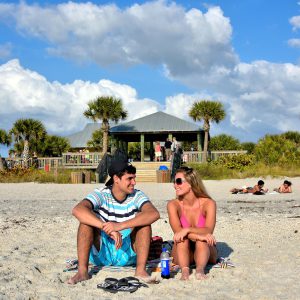 Young Romantic Couple at Englewood Beach, Florida - Encircle Photos