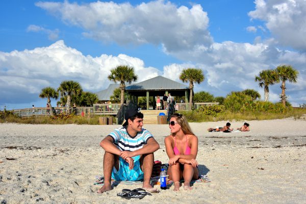Young Romantic Couple at Englewood Beach, Florida - Encircle Photos