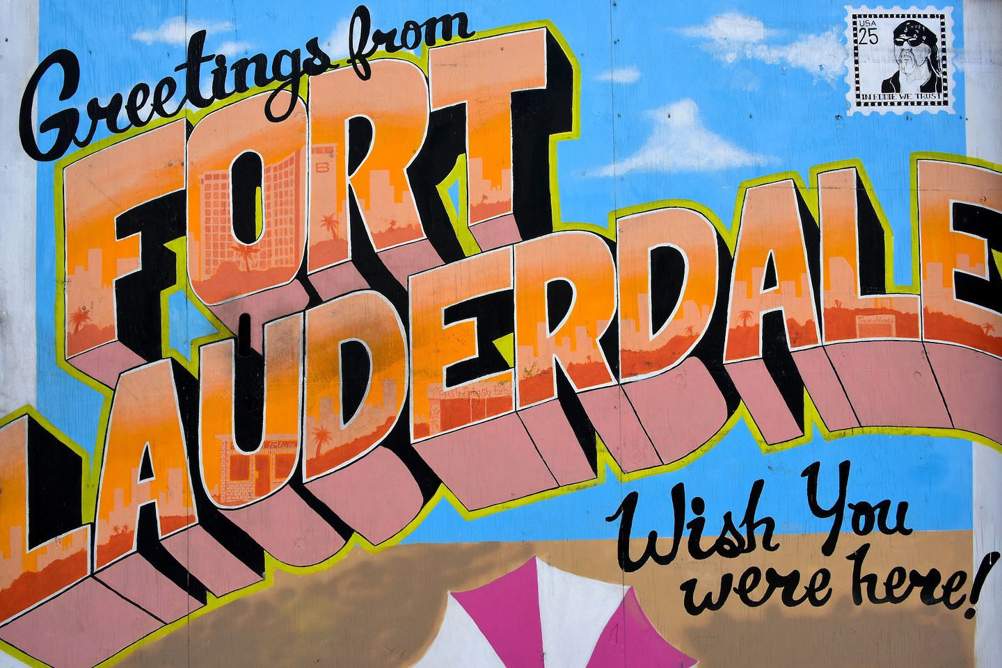 Greetings from Fort Lauderdale Mural in Fort Lauderdale, Florida