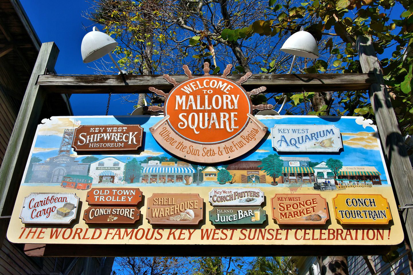 Mallory Square Signage in Key West, Florida Encircle Photos