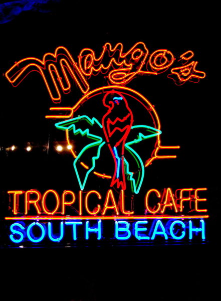 Mango’s Cafe Sign at South Beach in Miami Beach, Florida - Encircle Photos