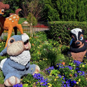 Bambi and Friends Topiaries in Canada at Epcot in Orlando, Florida - Encircle Photos