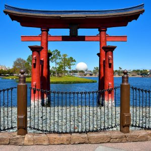 Red Torii Gate in Japan at Epcot in Orlando, Florida - Encircle Photos