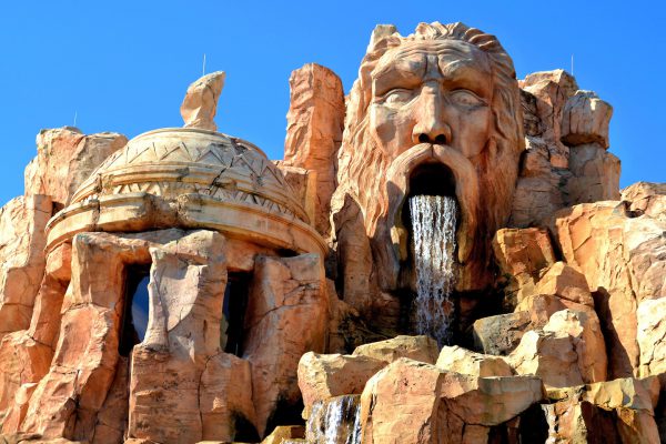 Poseidon Waterfall in Lost Continent at Islands of Adventure in Orlando, Florida - Encircle Photos