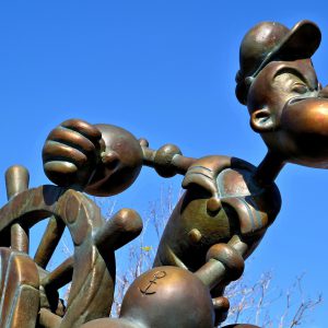 Popeye the Sailor Man Statue at Islands of Adventure in Orlando, Florida - Encircle Photos