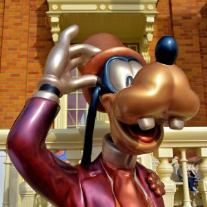Goofy Statue on Main Street U.S.A. at Magic Kingdom in Orlando, Florida - Encircle Photos