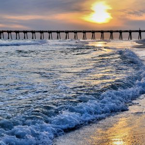 Pensacola Beach Gulf Pier at Sunset in Florida - Encircle Photos