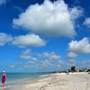 Woman Strolling along Nokomis Beach on Casey Key in Sarasota, Florida - Encircle Photos