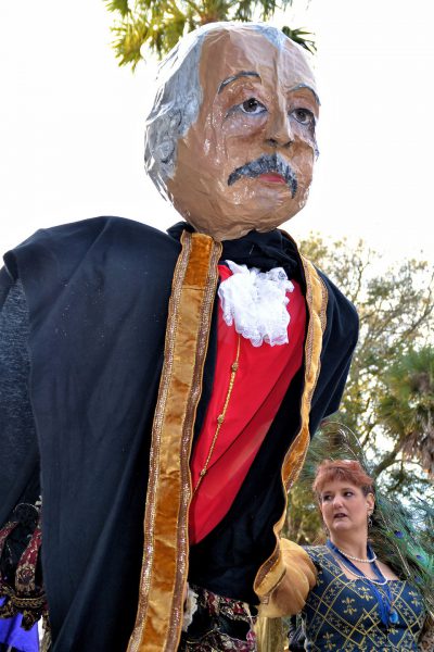 Mask at Noche de Gala Parade in St. Augustine, Florida - Encircle Photos