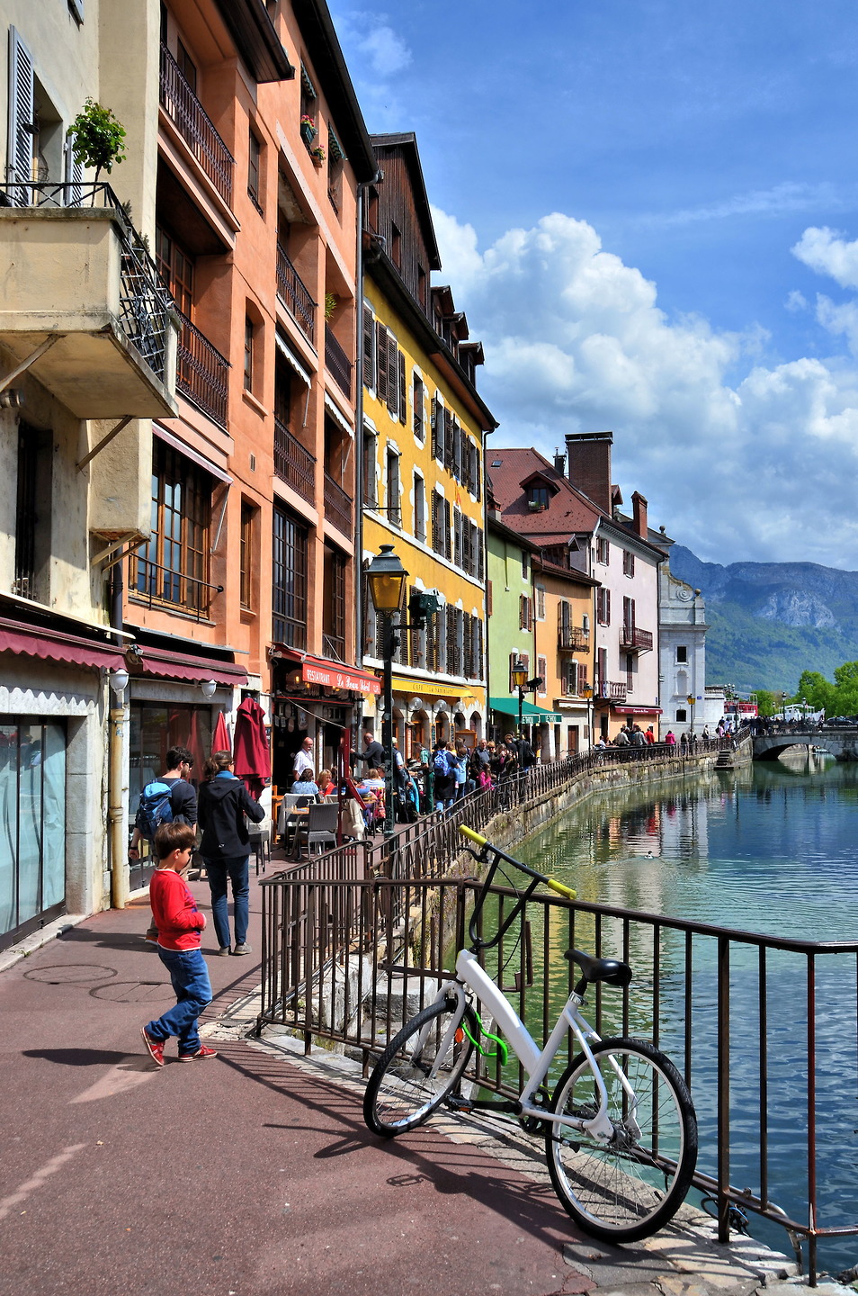 Canal Du Thiou And Colorful Street In Old Town Of Annecy 