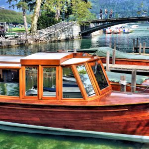 Moored Wooden Boats on Vassé Canal in Annecy, France - Encircle Photos