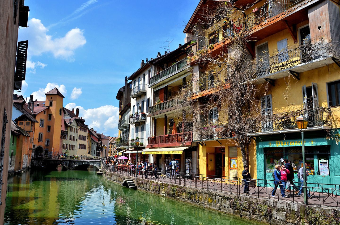 Quai de I’Ile and Pont Morens in Annecy, France Encircle Photos