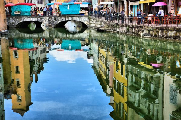 Reflections of Rue du Pont Morens in Annecy, France - Encircle Photos
