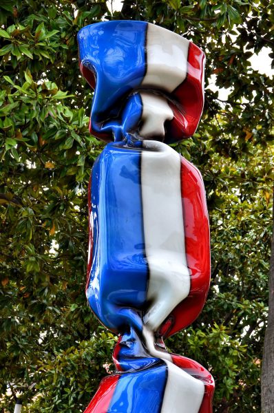 Bonbon Drapeau France Sculpture in Cannes, France - Encircle Photos
