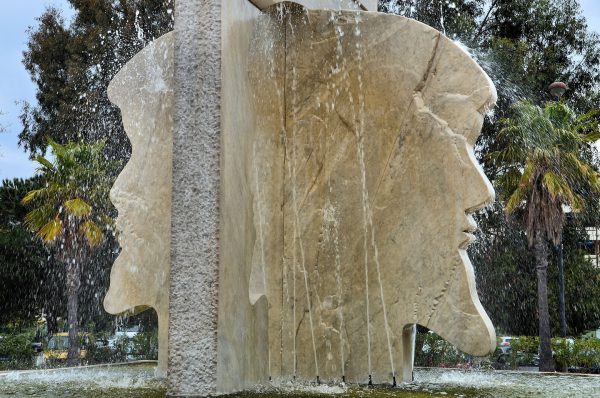 Double-head Hermes Fountain in Fréjus, France - Encircle Photos